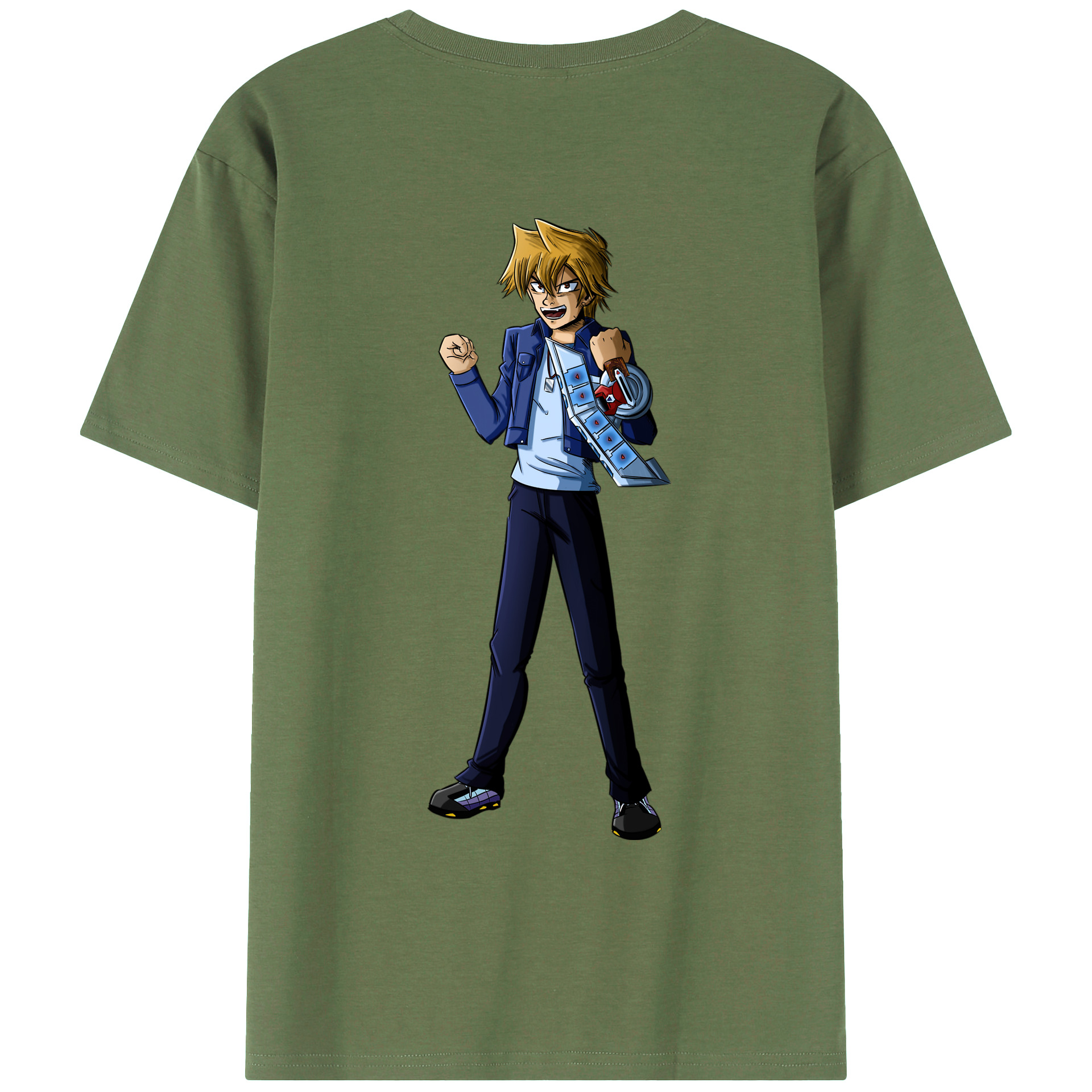 （画像用） 遊☆戯☆王 Yu-Gi-Oh! 綿100％ メンズ半袖Tシャツ（バックプリント） 通気性
